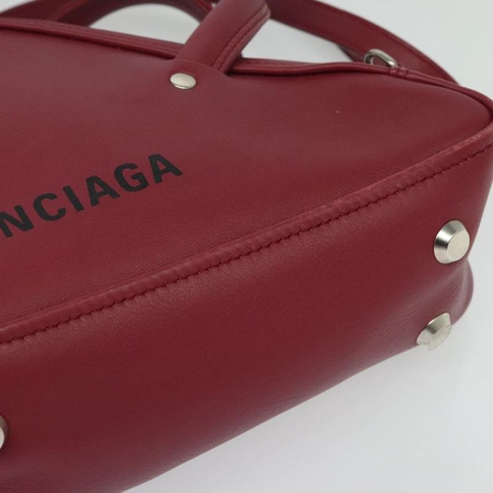 Balenciaga Triangle Duffle Leather Red Leather Handbag - Picture 9 of 16